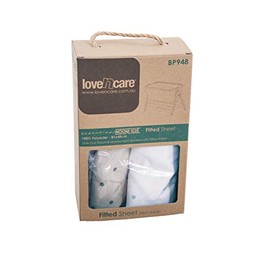 Love N Care Dreamtime and Moonlight Fitted Sheets, White2 Count