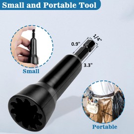 2 PCS Wire Nut Twister Tool with 1/4" Chuck Wire Nut Driver Wire Twisting Spinner Connector Socket Electrician Tools for Drill and Wire (Black, 2 PCS)