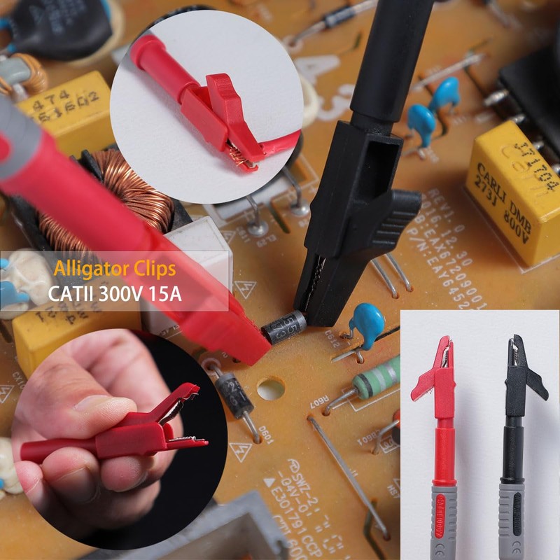 TKDMR 18Pcs Soft Silicone Electrician Test Leads Kit CAT III