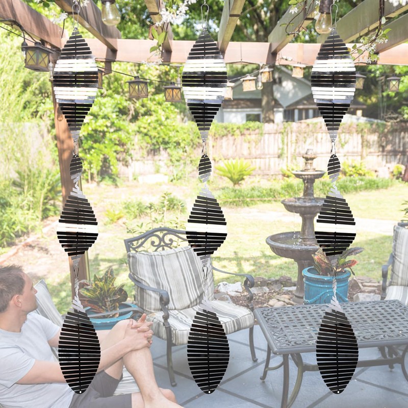 9 Piece Bird Deterrent Discs Set, Double-Sided Stainless Steel Bird