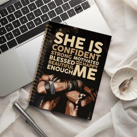 KTYHD Black Women Motivational Journal For Women,African American Gifts,She Is Me Affirmations Inspirational Positive Office Supplies Gifts Notebooks For Girls, 5.5x8.3inch