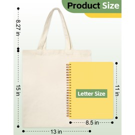 Lzerking Canvas Tote Bag Bulk 50 Pack 13x15 Inches Medium Sublimation Tote Bags, 10oz Lightweight Reusable Grocery Shopping Cloth Bags for Office, Market, Gift