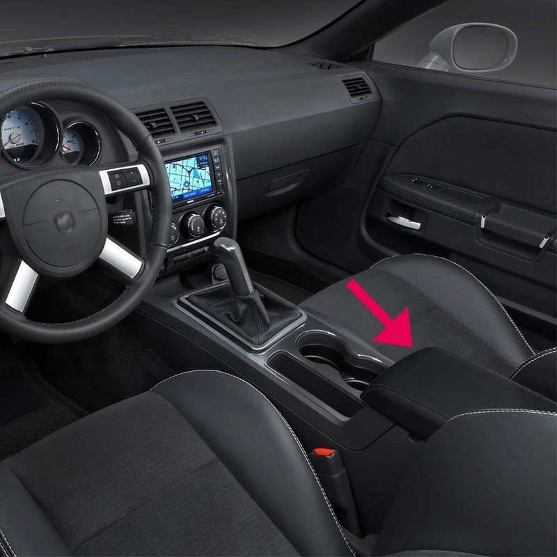 PIT66 Center Console Armrest Lid Cover Black, Compatible with 2008