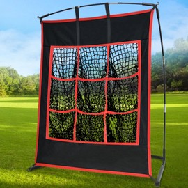 Kapler Pitching Net with Strike Zone - Baseball Softball 9 Hole Training Target for Practice