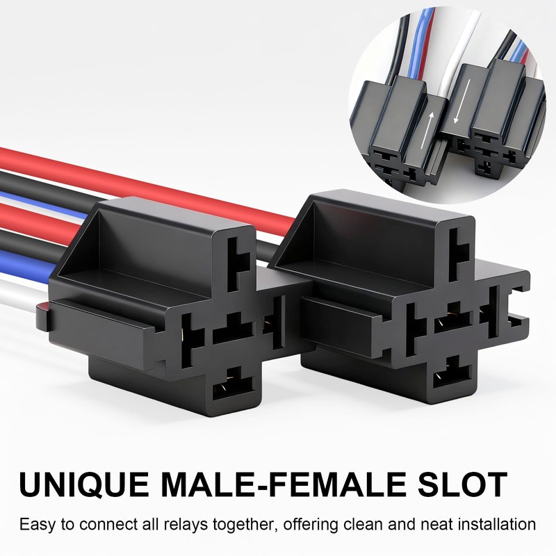 Weasch Fuse Relay Switch Kit, 12V 30A, 4 Pin SPST,