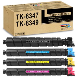 TK8347 TK-8347 TK8349 TK-8349 Toner Cartridge High Capacity 4Pack Compatible TK8347K TK-8347K TK-8347C TK-8347M TK-8347Y Replacement for Kyocera TASKalfa 2552ci 2553ci Copystar CS-2552ci CS-2553ci
