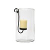 Creative Co-Op Glass Hurricane with Metal Candle Holder, Black, 12.5"