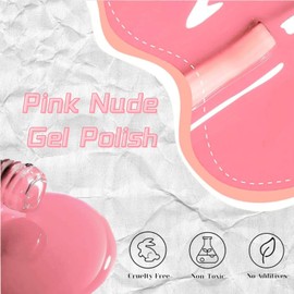 NovaCharm Clear Pink Nail Polish - Pink Nude Jelly Nail Polish - Light Pink Nail Polish Sheer Nail Polish - High Gloss Quick Dry Nail Polish - Sheer Pink Nail Polish for Nail Art DIY Manicure