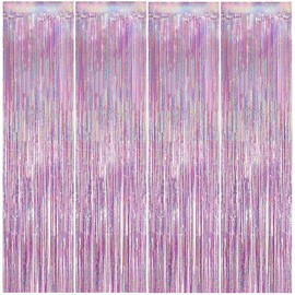 Pack of 4 Tinsel Curtain, Glitter Curtain, Fringe Curtain, Tinsel Curtain, Pink, Glitter Curtain, Glitter Curtain, Birthday, Fur Party Decoration, Birthday Decoration, Wedding, Festivals, Stage