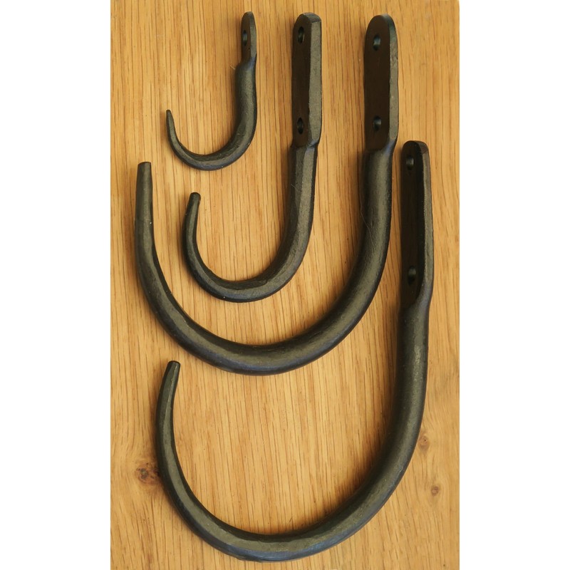 Castelion Black Wrought Iron Butcher's Meat and Game Hooks (Medium