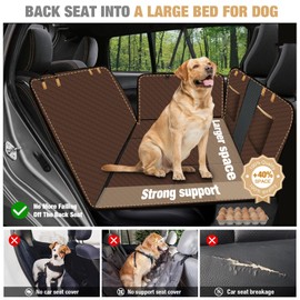 Lekereise Dog Car Seat Cover for Back Seat,Hard Bottom Dog Hammock for Car,Camping Air Mattress (Bronze)