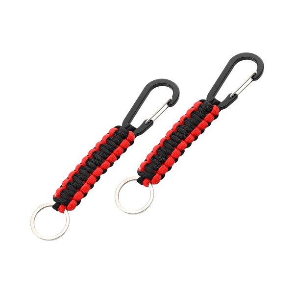 CGEAMDY Pack of 2 Paracord Key Chains, Paracord Keyring Carabiner,
