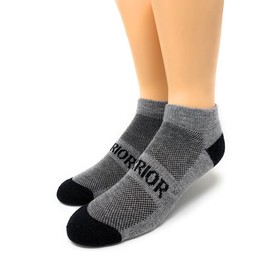 WARRIOR ALPACA SOCKS - Alpaca Wool All Terrain Ankle Sport Socks | Terry Lined Foot Bed | Comfortable & Warm | Men & Women (Large, Black/Gray)