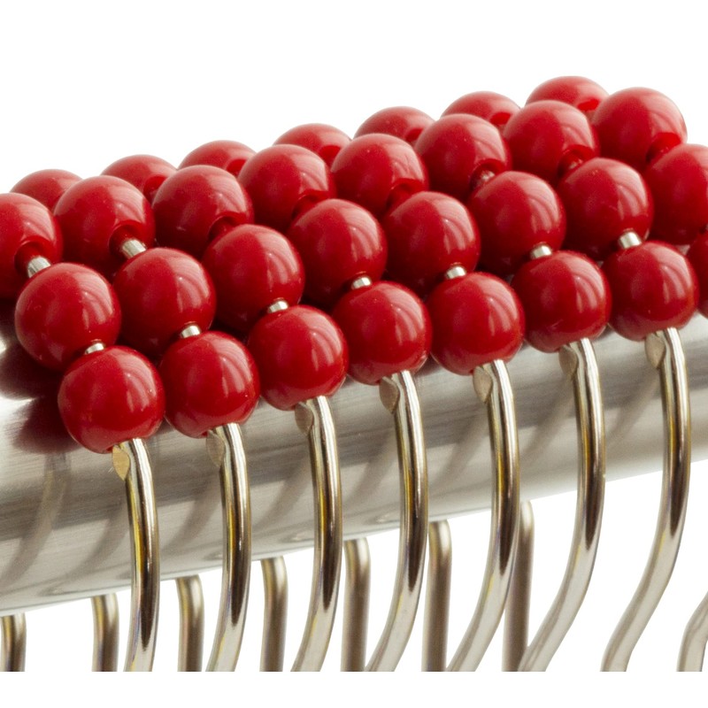 Shower Curtain Hooks Rings Stainless Steel Shower Hooks Red Acrylic