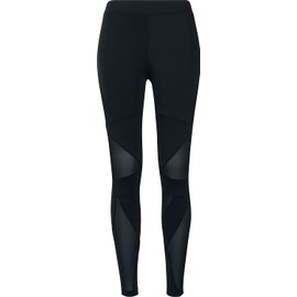 Urban Classics Women's Triangle Tech Mesh Leggings (Ladies Triangel Tech Mesh Leggings) - Black (Blk/Blk) plain, size: xl