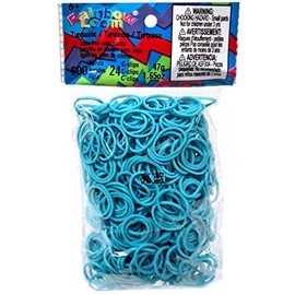 Rainbow Loom Twistz Bandz Latex Free Rubber Band Refill + C-Clips - Turquoise