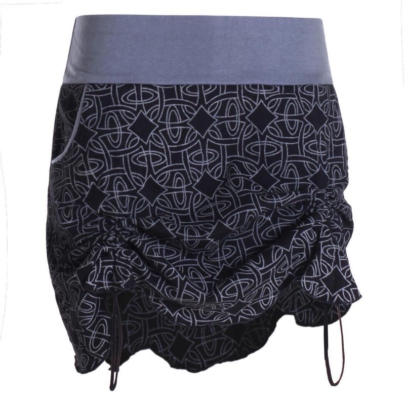 Vishes Alternative Bekleidung - Damen asymmetrischer Mini-Rock 100% Baumwolle geometrisches