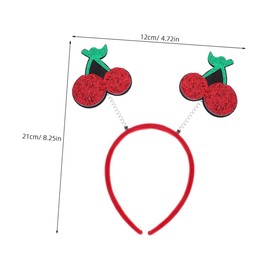 SAFIGLE 2pcs Party Headband Fruit Headband Summer Headband Festival Headwear Cherry Party Favors Cherry Hairband Fruit Party Favors Cute Hairband Glitter Headband Cloth