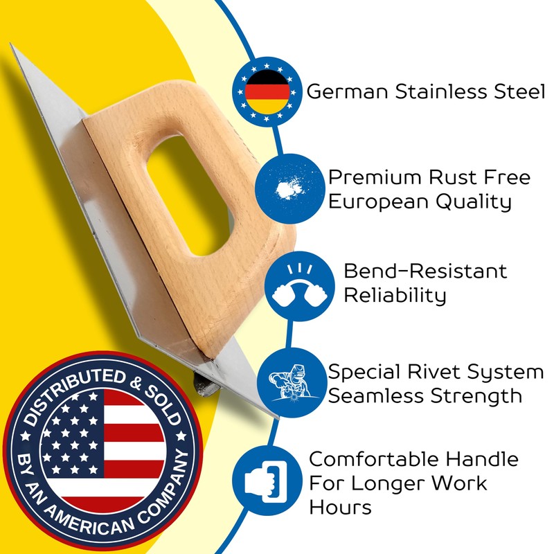 DEKOR Groover Trowel - 8.85" x 5.90" - German Stainless