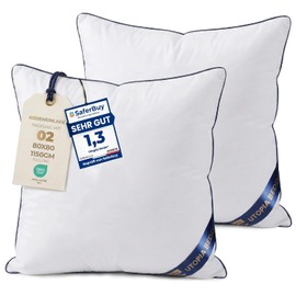 Utopia Bedding Set of 2 Cushions 80 x 80 cm, Cushion Filling for Bed and as Decorative Cushion, Sofa Cushion, Decorative Cushion for Couch (White)