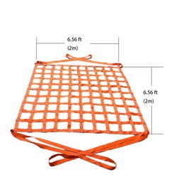 Safety Lifting Net Straps 2*2m 15cm Square Flat Nylon Sling Hoisting Loading and Unloading Heavy Objects Mesh Tear Resistance for Construction Rigging Moving Towing Hoisting Work Gear (Long Handles)