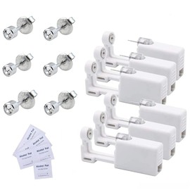 Voarge Pack of 6 Disposable Ear Piercing Guns, Sterile Safety Ear and Nose Piercing Gun Kit, Painless Self-Piercing Tool with Ear Stud, Asepsis Piercing Kit, Piercing Accessories