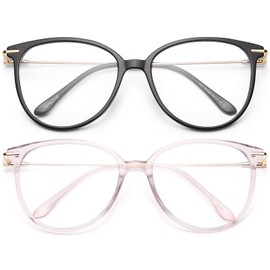 Gaoye Blue Light Blocking Glasses - Trending Round TR90 Frames, Metal Arms, UV400 Protection - Matching Soft Case