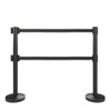 Lukso LUK40SDB Black 40" ADA Compliant Stanchion with Dual 10'