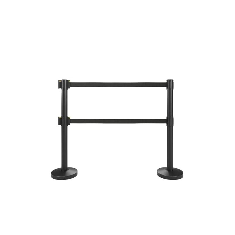 Lukso LUK40SDB Black 40" ADA Compliant Stanchion with Dual 10'