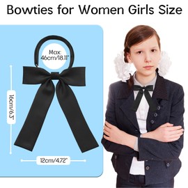 LHXzizizi Bow Ties for Women, Womens Bow Tie Solid Color Clip on Bowties for Women Girls School Uniform Shirt Wedding Party (Black)