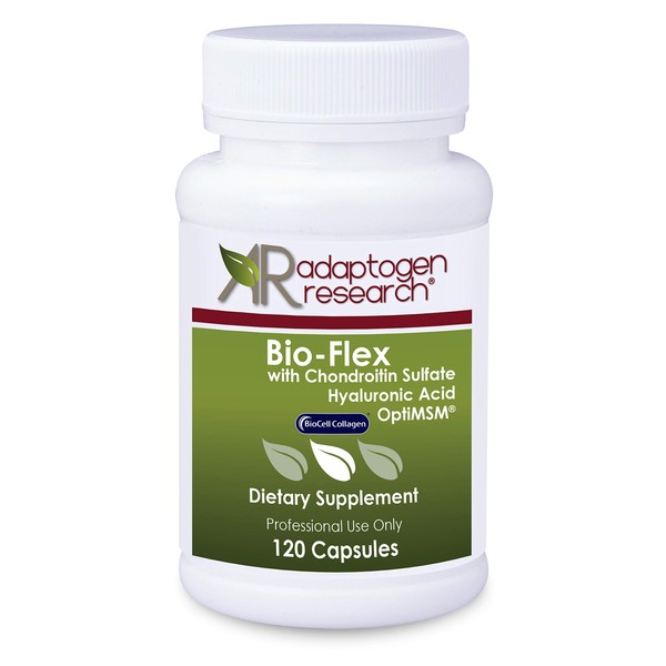 Bio-Flex with Chondroitin Sulfate, Hyaluronic Acid, MSM as OptiMSM, BioCell Collagen, Collagen Type II | Joint Health Bioavailable Complex | 120 Vegetarian Capsules |Adaptogen Research