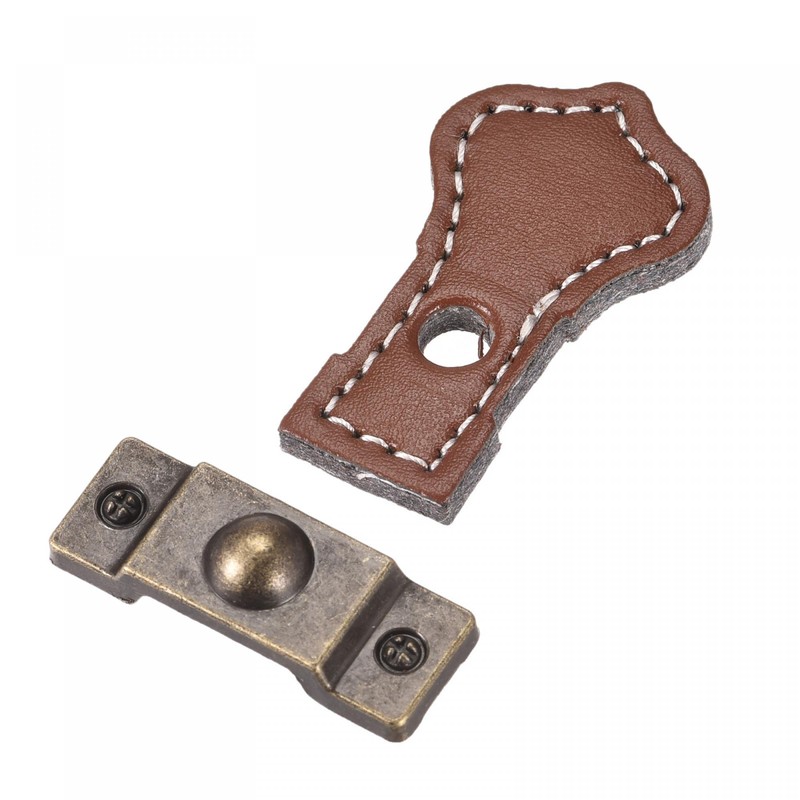 sourcing map Leather Handle, 1.89" 2Pcs Surface Leather Furniture Handles,