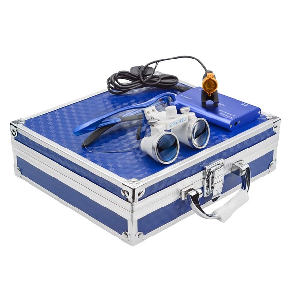 EustomA 2.5X Magnifier Binocular Loupes +3W LED Headlight Lamp with