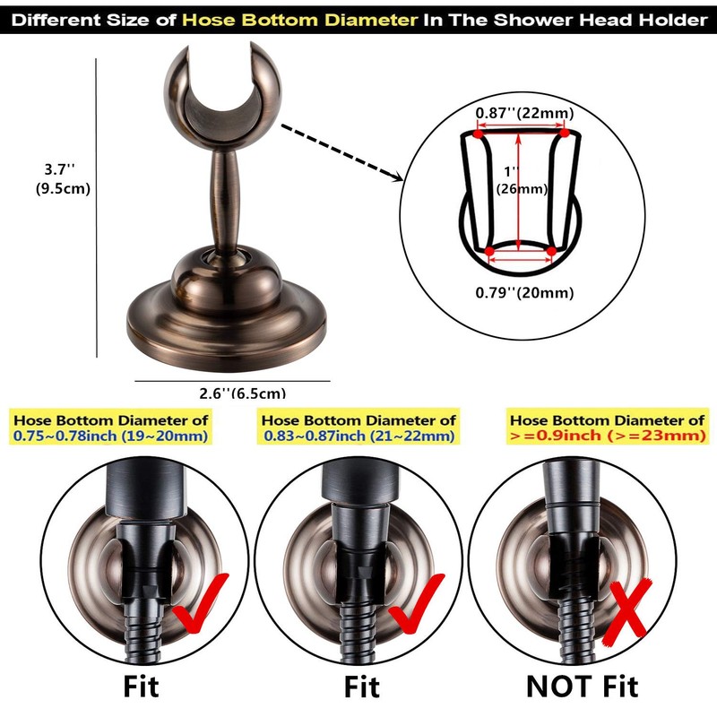 JiePai Solid Brass Adjustable Shower Holder Bracket, Wall Mount Holder