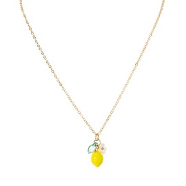 Vurotry Lemon Necklace for Women Lemons Pendant Necklace (Gold)
