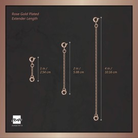 Amberta Genuine 925 Sterling Silver - Extension Chain for Women - 2 mm Curb Chain - Made for Extending Your Necklaces and Bracelets - Length: 25, 50 and 100 mm, Silver