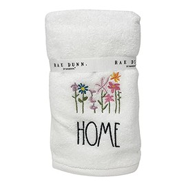 Rae Dunn by Magenta Terry Cloth Set of 2 Bath Hand Towels (Home/Flowers)