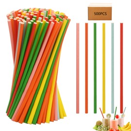 500Pcs Solid color Multi-Color Biodegradable Paper Straws for Party Supplies,Birthday,Bridal/Baby Shower, Christmas Decorations and Holiday Celebrations (500)