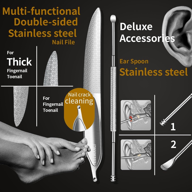 EBEWANLI Podiatrist Toenail Clippers for Seniors Thick Toenails, Toe Nail