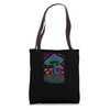 Psychedelic Glowing Mushroom Art | Blacklight Forest Fungi Tote Bag