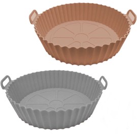 WADY Olla De Silicona Para Freidora De Aire, 2 Forros De Silicona Redondos Seguros Para Alimentos, Antiadherentes, Accesorios Para Horno, Reemplazo Reutilizable Del Papel De Pergamino Inflamable