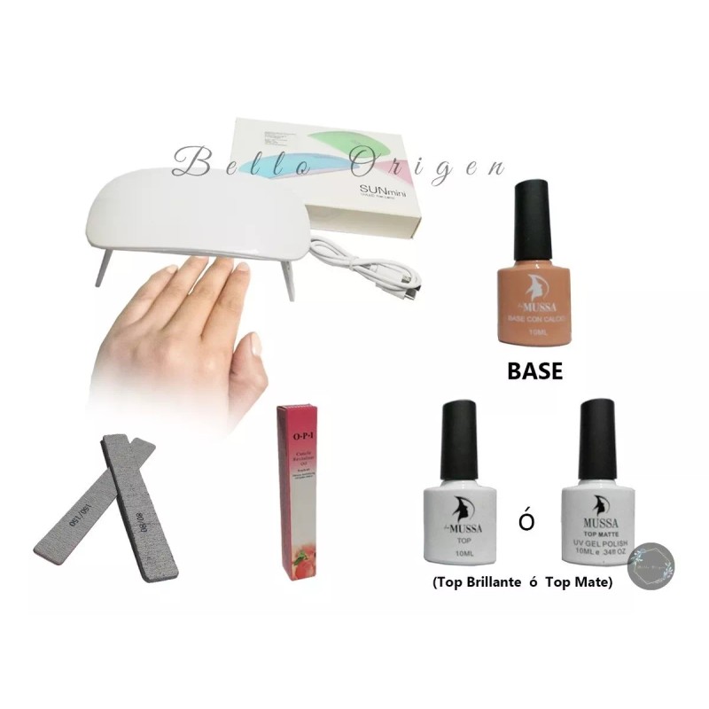 Mussa Kit Gel Gama 6pz + Lampara Uv/led 9w+ Base+