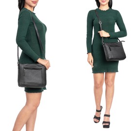 STILORD 'Terra' Leather Bag Women's Shoulder Bag Vintage Handbag for Women Classic Shoulder Bag Leisure Bag for Hanging Genuine Leather, black, shoulder bag