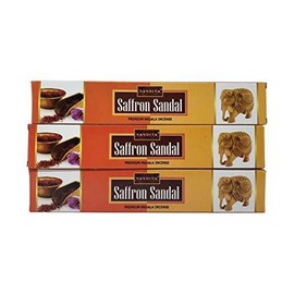 Saffron Sandal Incense Sticks - 15g Boxes x 12pack insence insense inscents insienso - Fine Quality Incense Sticks for Purification, Relaxation, Positivity, Yoga, Meditation (Saffron Sandal)