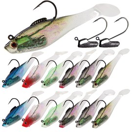 Bass Lure Fishing Jig Head Fishing Bait Soft Swimbait Lead Jig Head Weighted Hook for Saltwater Freshwater Trout Lure Fishing (12pcs, 10cm/27.2g)