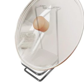 GoldNJade Steel Pot Lid Holder Upright Ladle Holder Square White Ceramic Bowl Spoon Rest Rack Cooking Utensil Holder