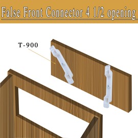 fallingstar 2 Sets (4 clips) False Front Connector False Front Cabinet Clips 4 1/2 Opening Fake Drawer Clips False Drawer Front Clips Complete Set Including Screws
