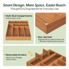 Carbonized Bamboo Kitchen Drawer Organizer, 8 Slots Silverware Organizer, Utensil