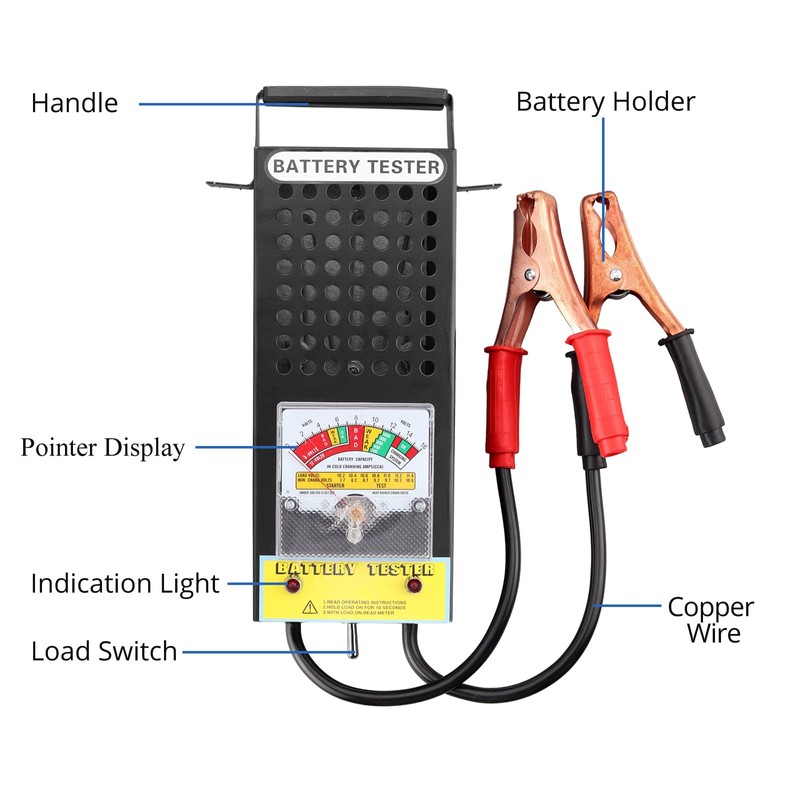 CRLITSIY CRLITSIY Battery Load Tester, 6V 8V 12V Alternator Load