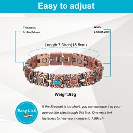 EnerMagiX Copper Bracelets for Women Men, 99% Pure Copper Adjustable Colored Turquoise Bracelet, Healthy Jewelry Gift (Color)